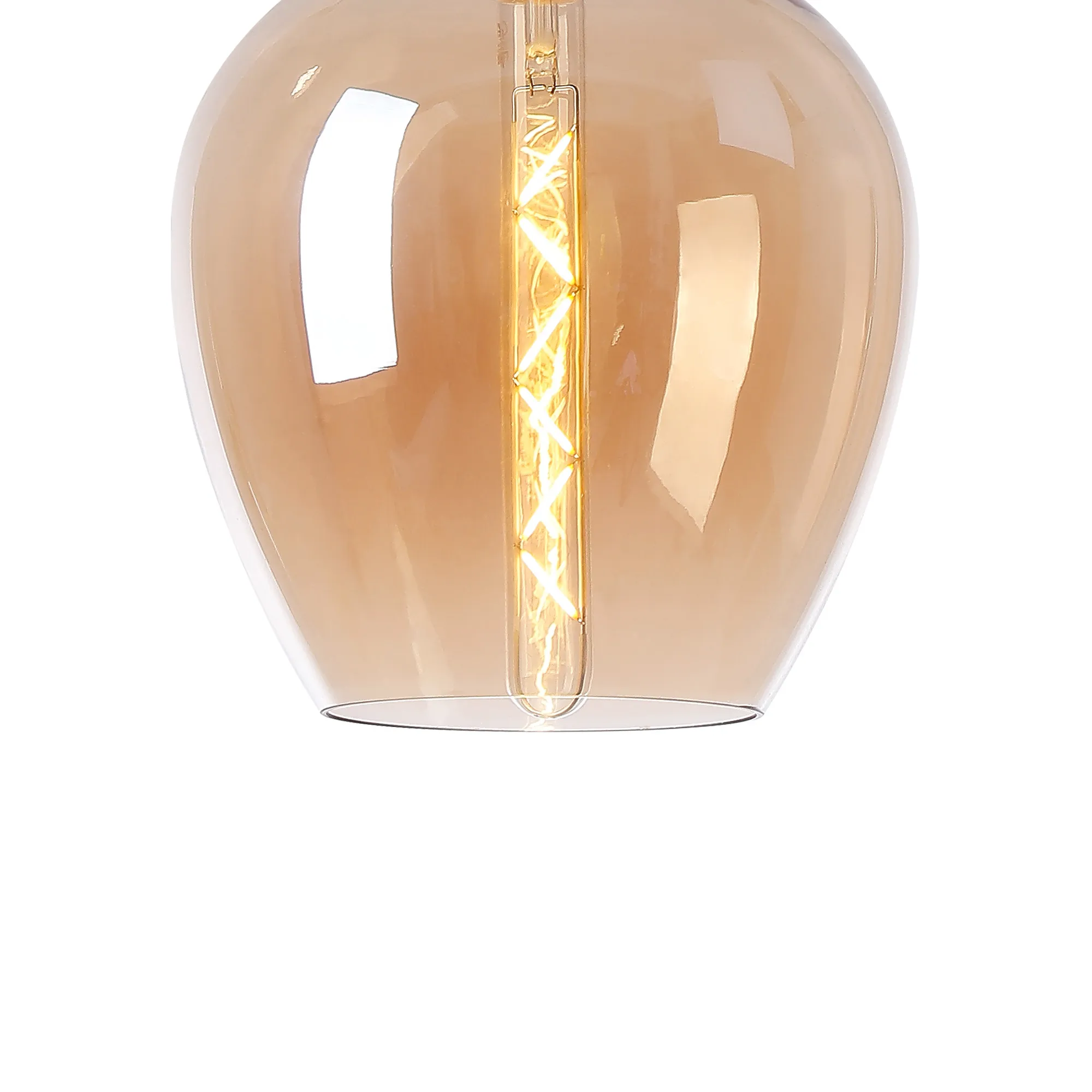 Cawdor Single Pendant, 1 Light E27, Pewter/Dark Grey/Amber Wine Glass DK1111  Deco Cawdor